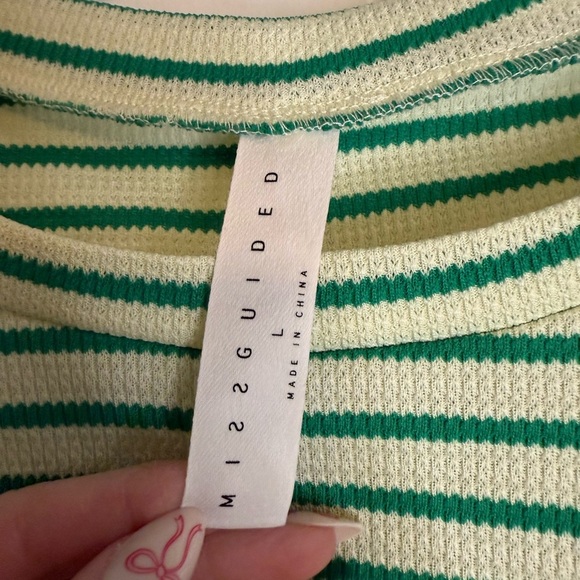 MISSGUIDED Women Casual Stripe Knit Short Sleeve - Picture 2 of 5